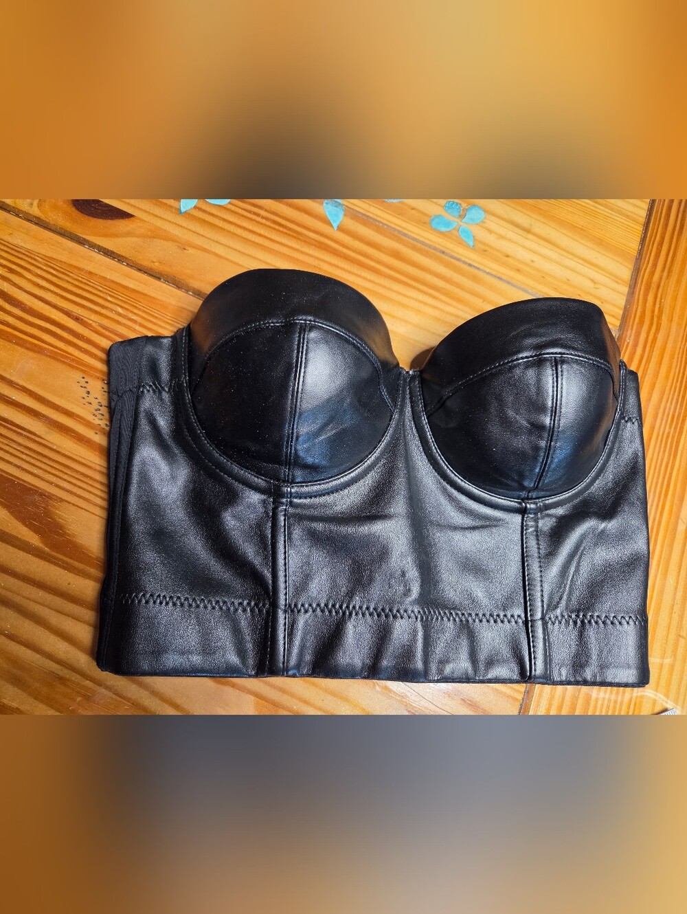 Black Faux Leather Bustier Top - Women Jackets & Coats